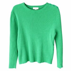 Appleseed’s Green Ribbed Knit Sweater – Size L